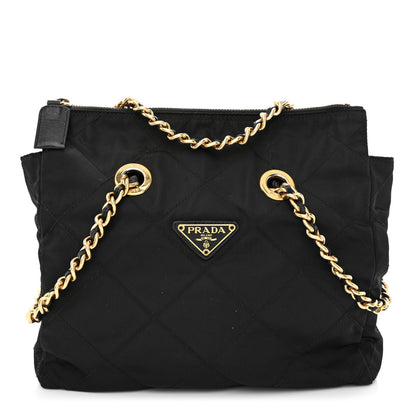 Prada Nylon Tessuto Quilted Shoulder Bag Black 1 of 15
