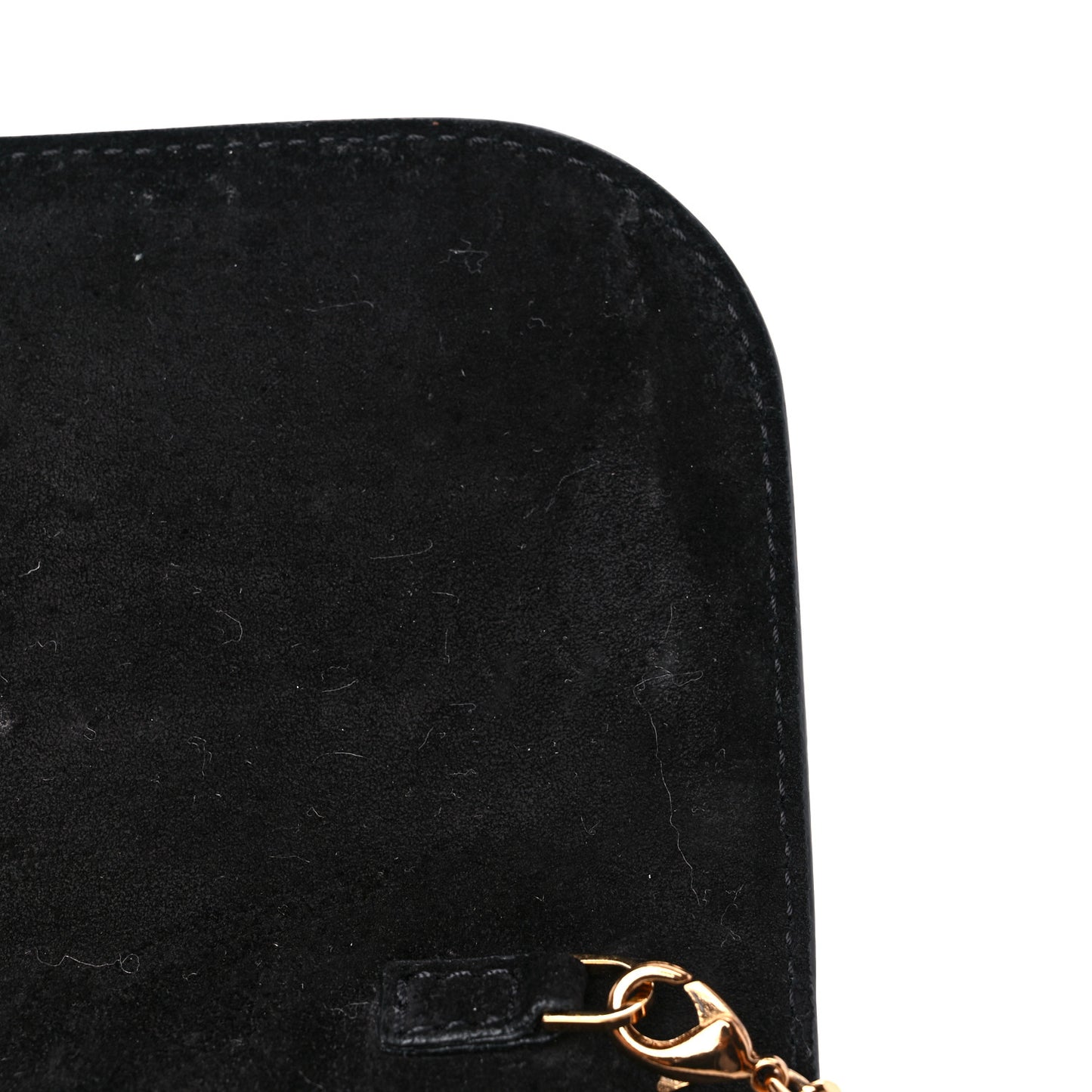 Suede Studded Virtus Chain Clutch Black