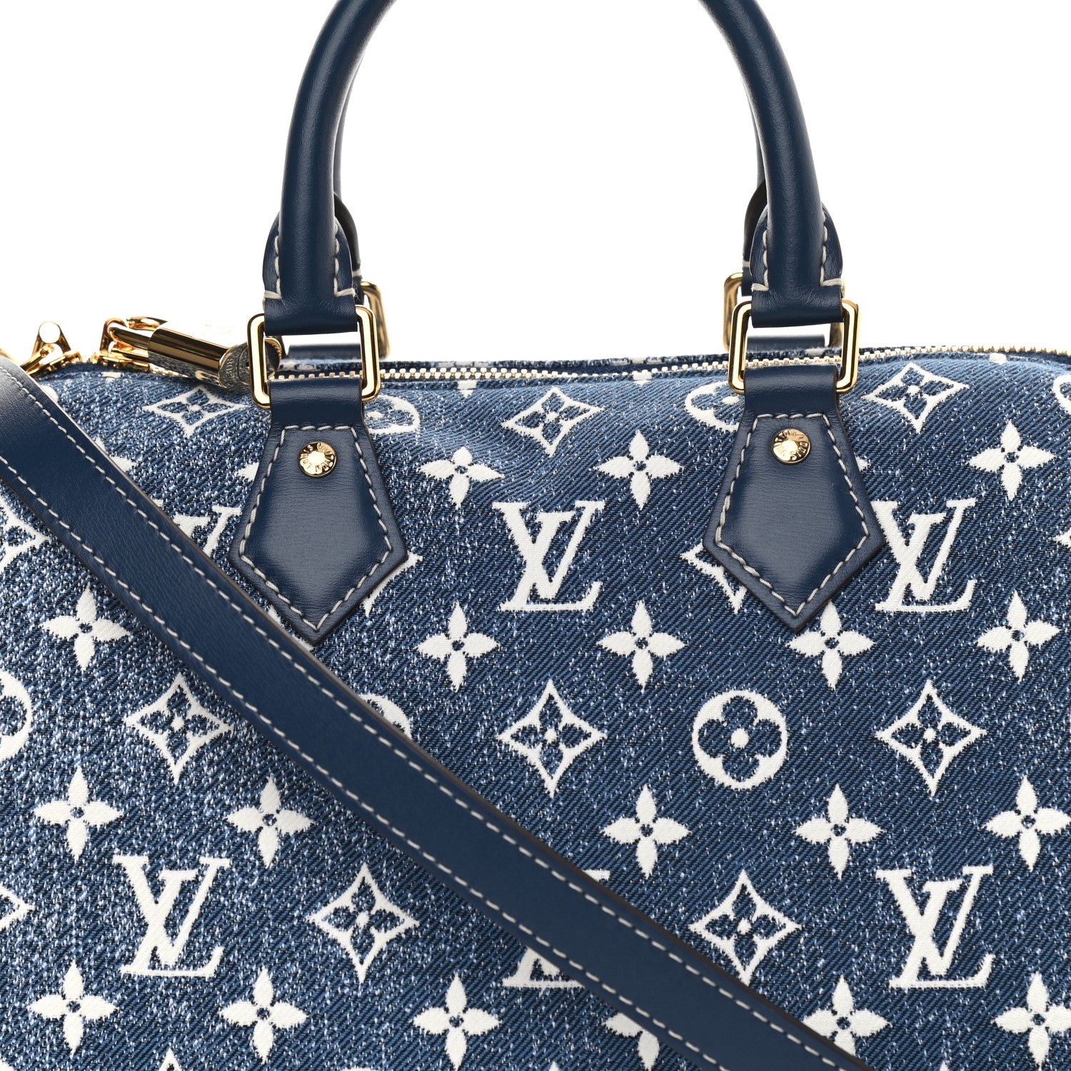 Louis Vuitton Monogram Jacquard Denim Speedy Bandouliere 25 Bleu 7 of 10
