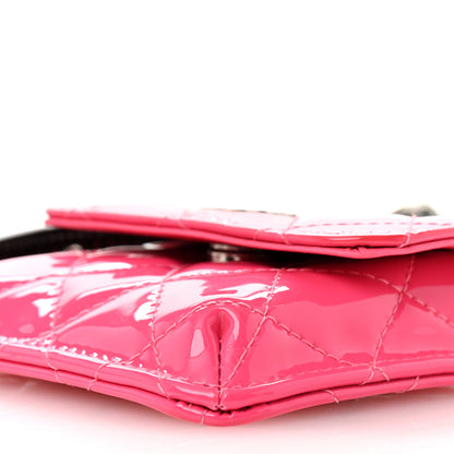 Chanel Patent Quilted Belt In Love Double Mini Flap Waist Bag Black Pink 15 of 16
