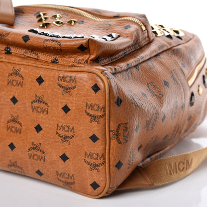 MCM Visetos Studded Medium Stark M Backpack Cognac 11 of 17