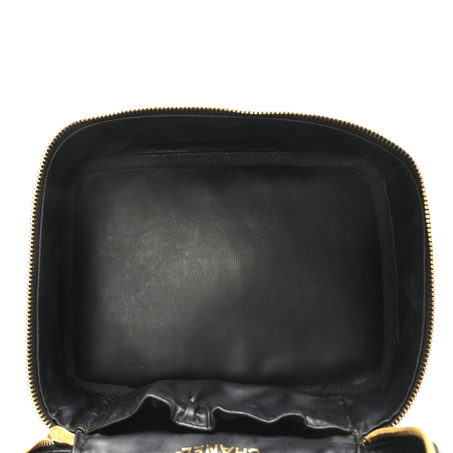 Lambskin Vanity Cosmetic Case Black