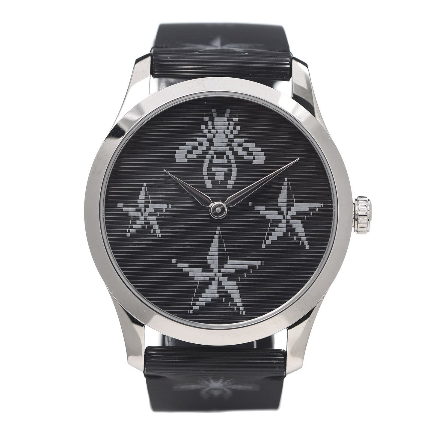 Stainless Steel Calfskin 38mm G-Timeless Bee Star Hologram Quartz Watch Black