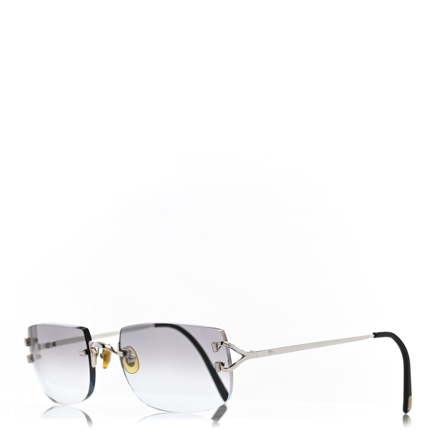 Metal Rimless C Decor Sunglasses Grey