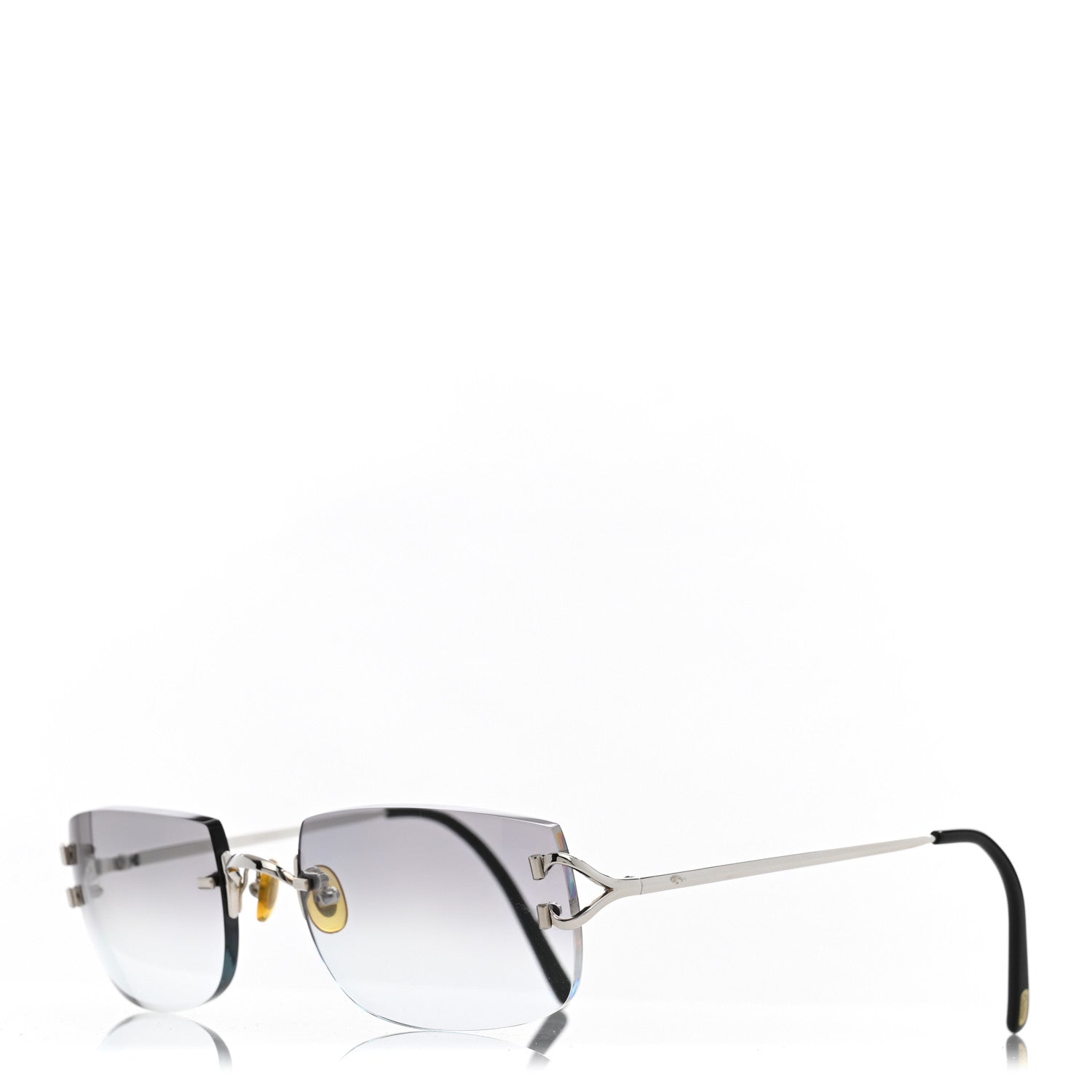 Cartier Metal Rimless C Decor Sunglasses Grey 1 of 7