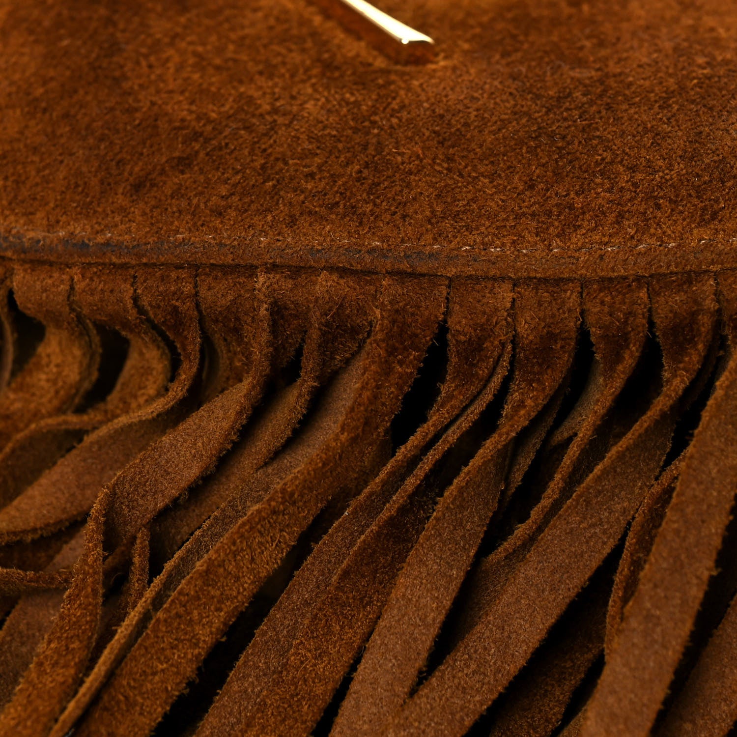 Saint Laurent Suede Fringe Small Monogram Love Shoulder Bag Brown 10 of 17