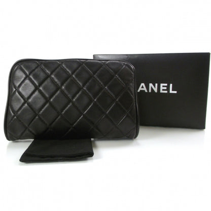 Chanel Lambskin Quilted Resin Pearl Clasp Clutch Black and White 2 of 11
