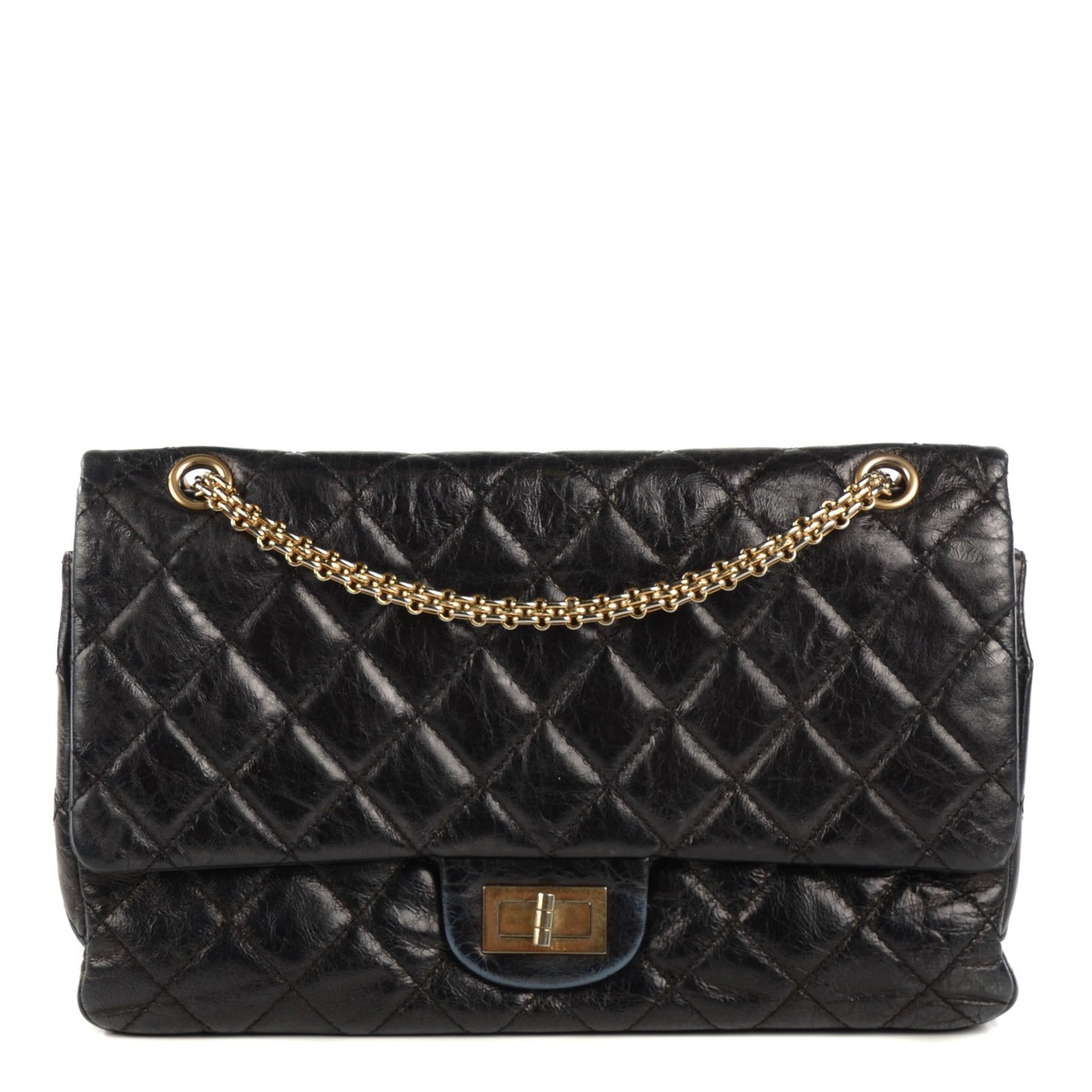 Glazed Calfskin Quilted 2.55 Reissue 226 Flap Black