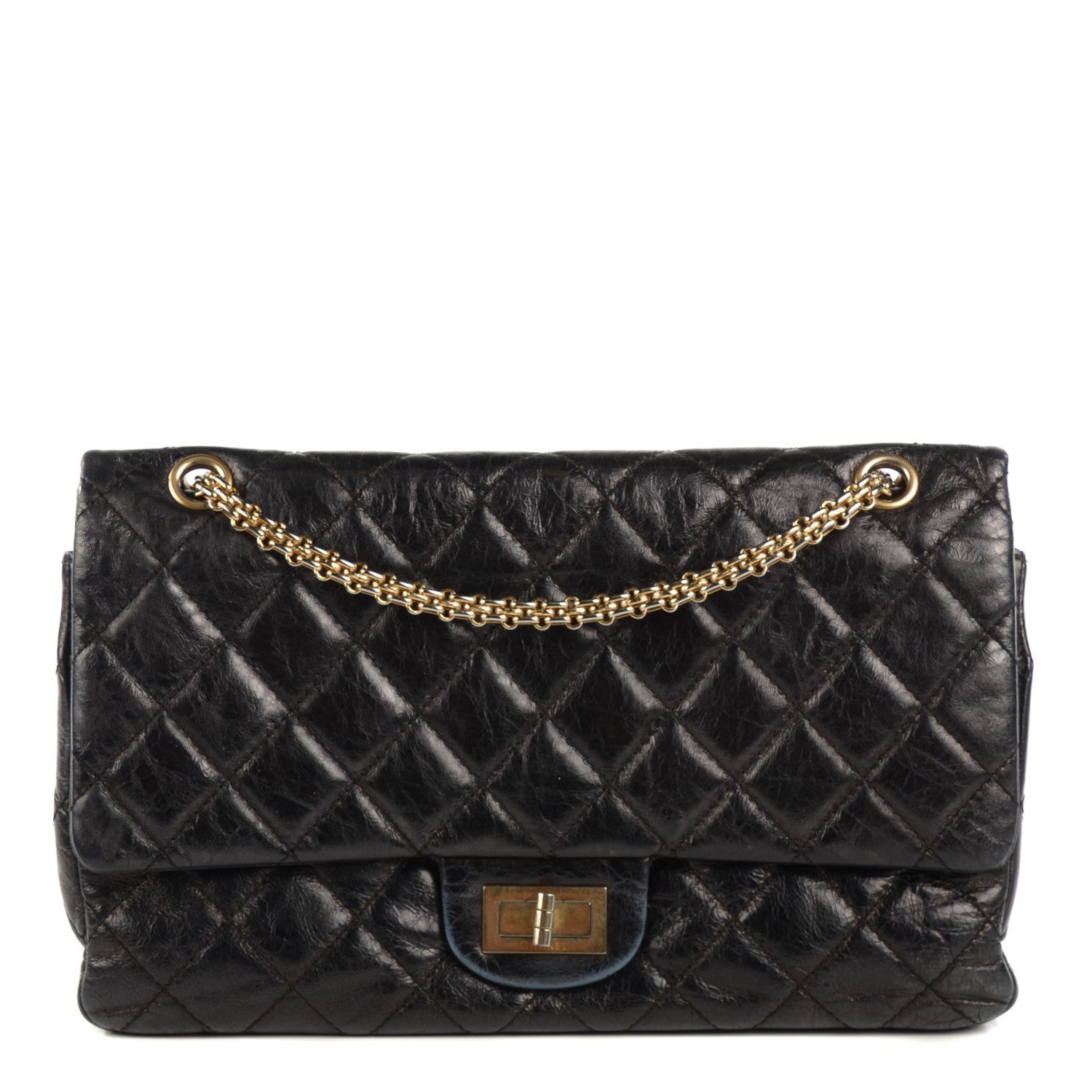 Chanel Glazed Calfskin Quilted 2.55 Reissue 226 Flap Black 1 of 8
