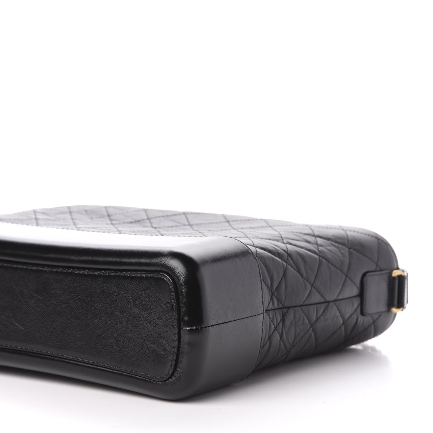 Aged Calfskin Quilted Large Gabrielle Hobo Black