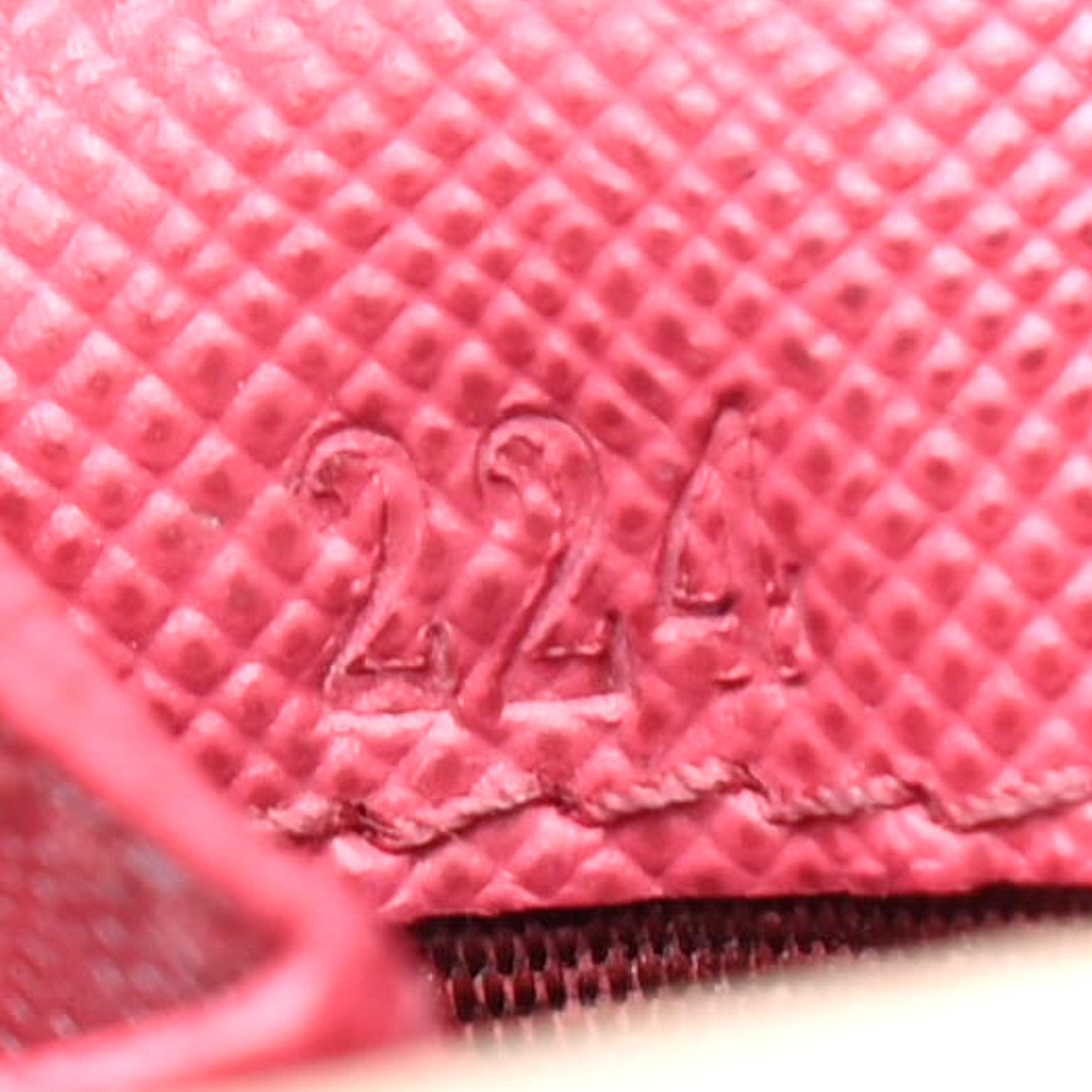 Prada Saffiano Triangle Continental Flap Wallet Peonia 8 of 8