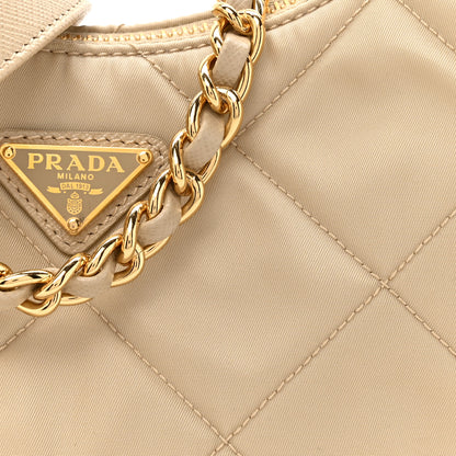 Prada Re-Nylon Saffiano Stitched Mini Re-Edition 1995 Chaine Shoulder Bag Desert Beige 7 of 10