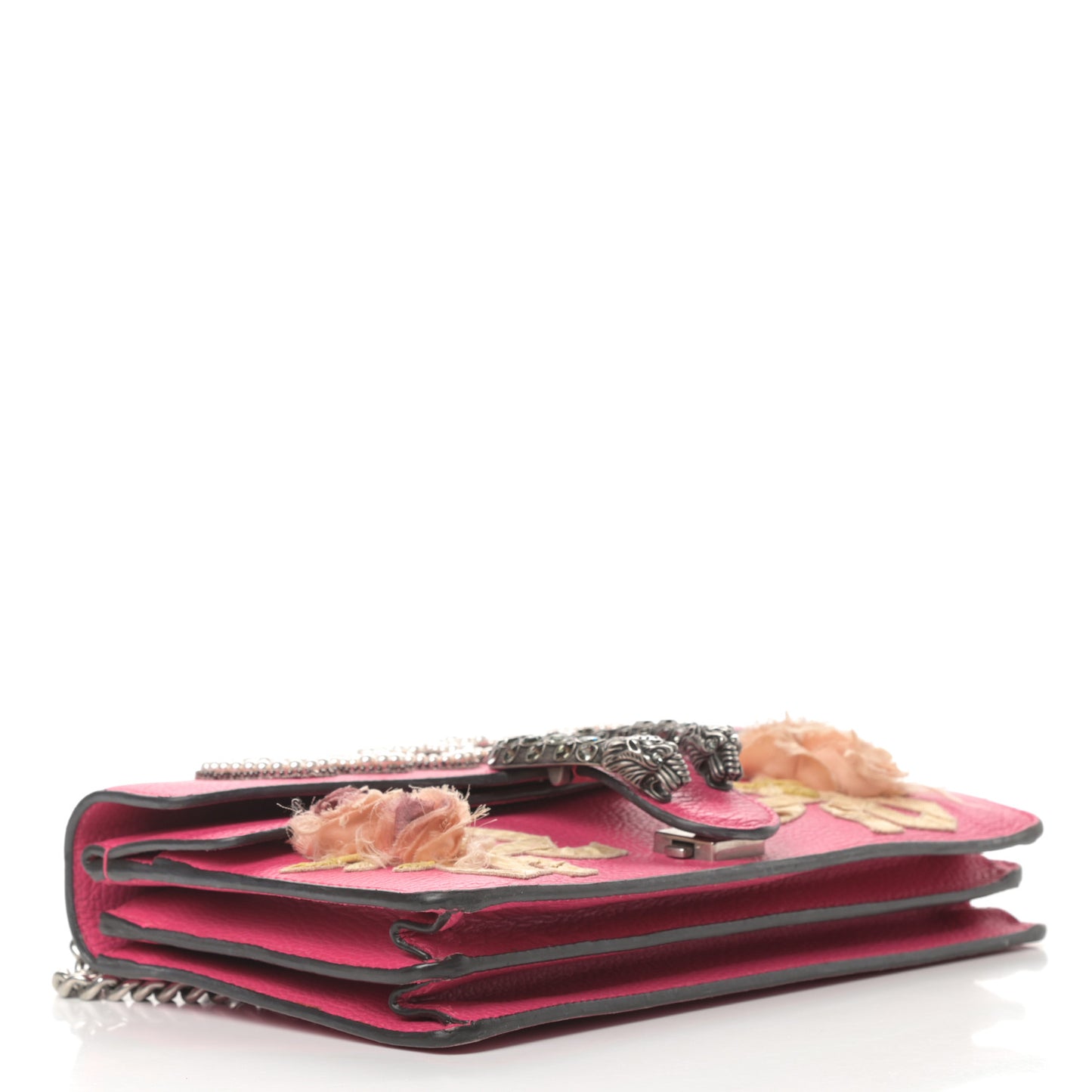 Pebbled Calfskin Embellished Guccify Small Dionysus Shoulder Bag Rosa