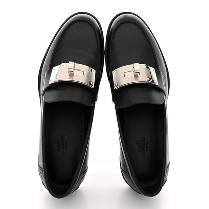 Hermes Calfskin Womens Hot Loafer 38 Black 2 of 14