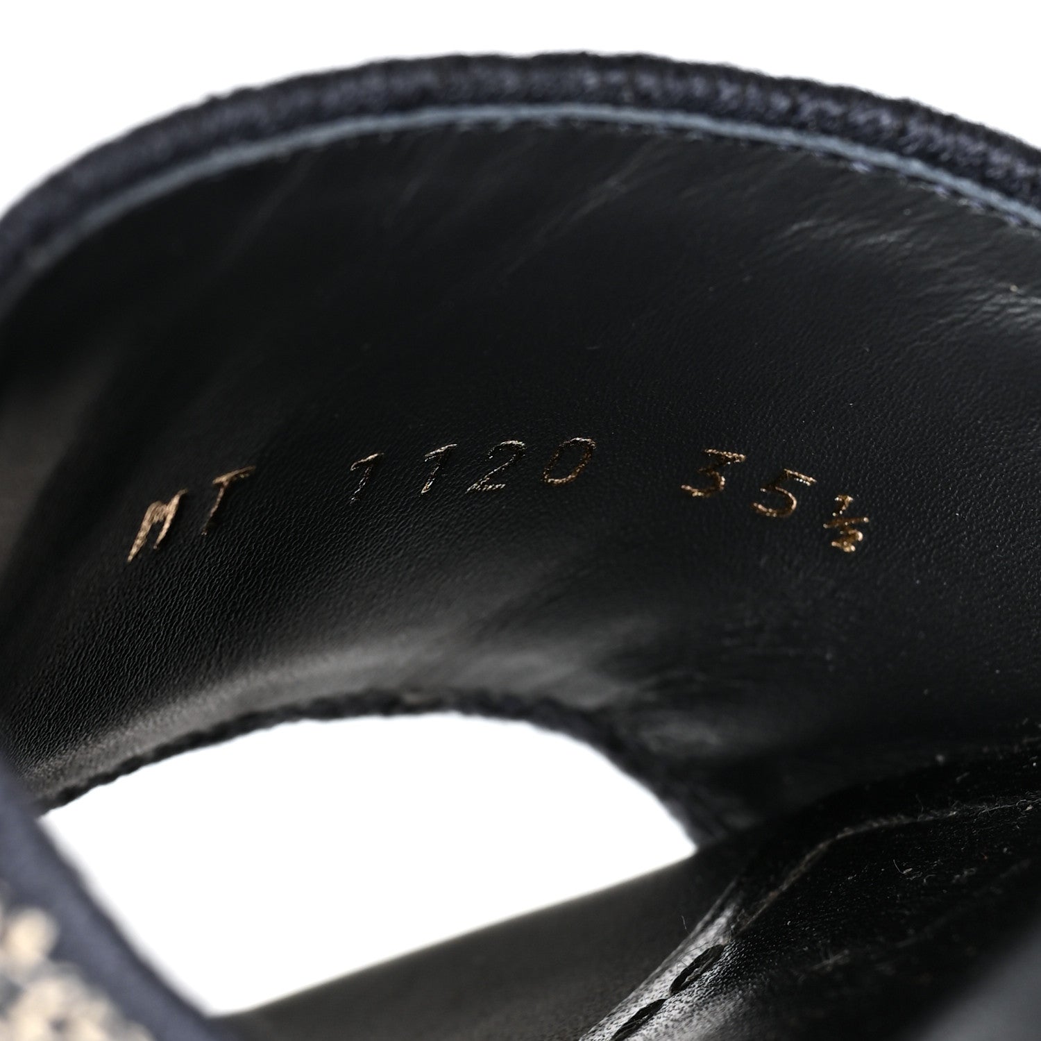Christian Dior Cotton Embroidered Dway 50mm Slide Sandals 37 Deep Blue 6 of 8