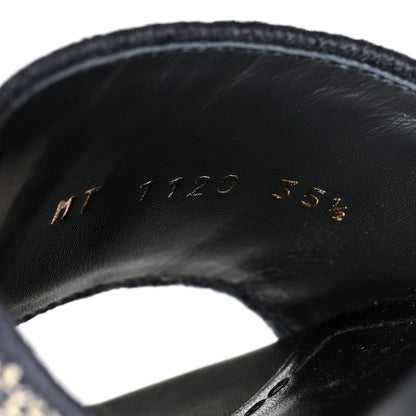 Christian Dior Cotton Embroidered Dway 50mm Slide Sandals 37 Deep Blue 6 of 8