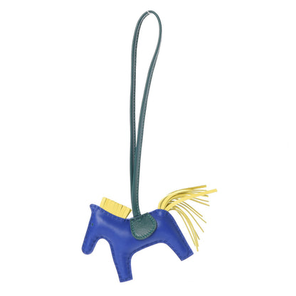 Hermes Milo Lambskin Grigri Rodeo Horse Bag Charm PM Bleu Electrique Lime Malachite 1 of 4