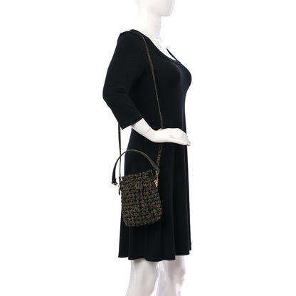Fendi Fabric Jacquard F is Fendi FF 1974 Woven Knotted Mini Mon Tresor Bucket Bag Tabacco Moro 2 of 10