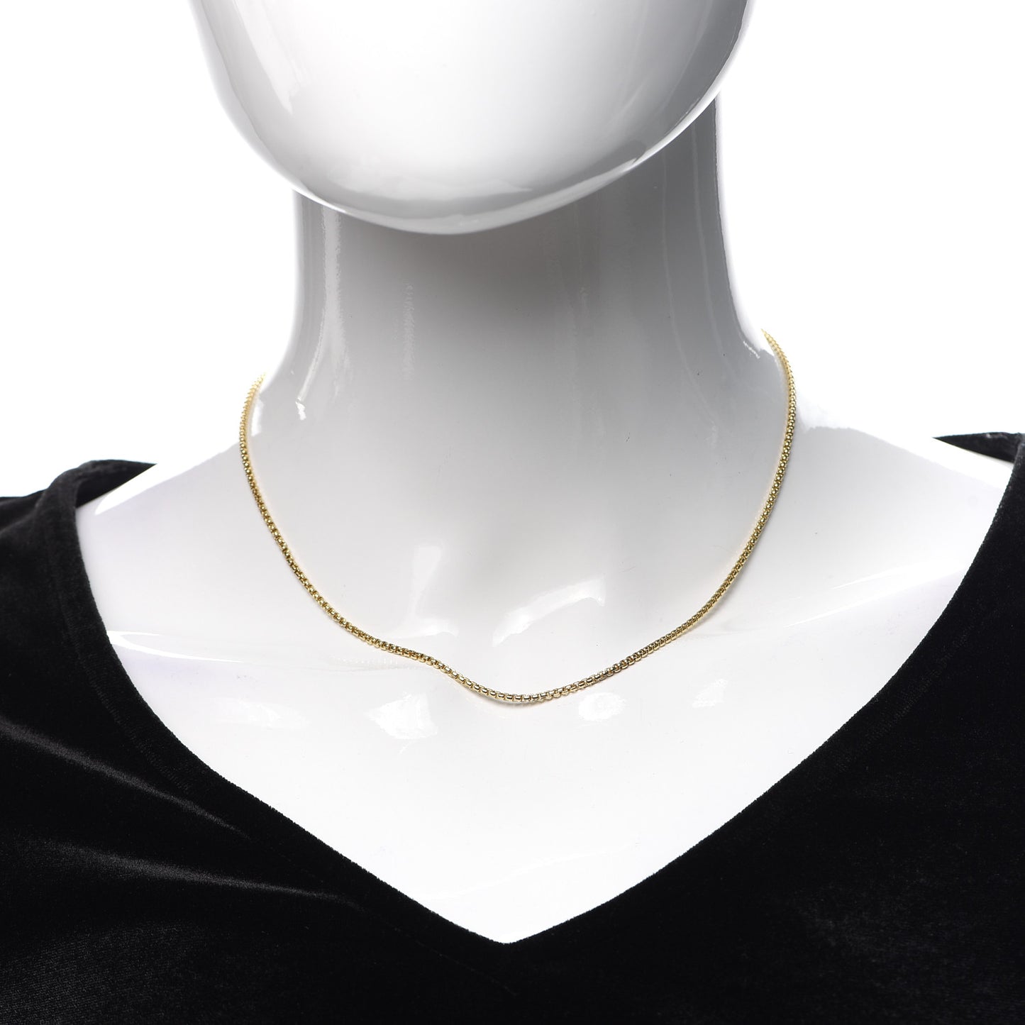 18K Yellow Gold 1.7mm Box Chain Necklace 16"