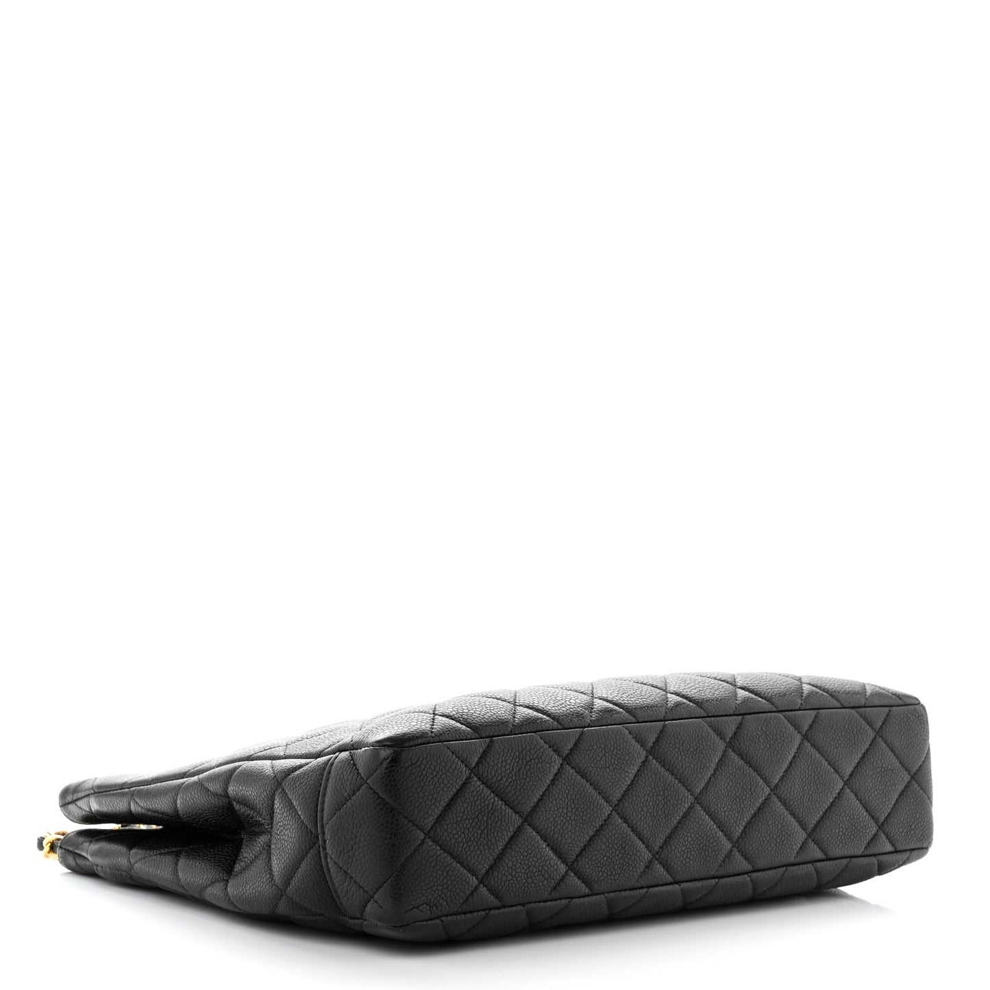 Caviar Quilted Shopper Tote Black