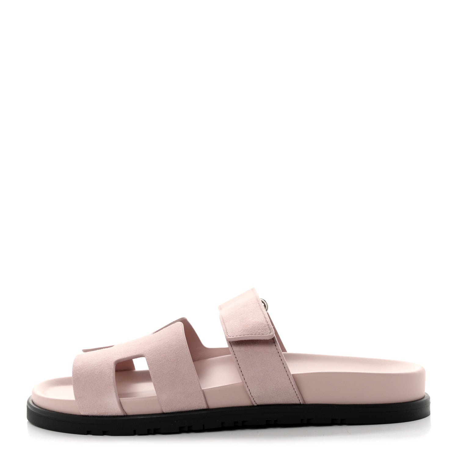 Hermes Suede Goatskin Womens Chypre Sandals 39 Rose Porcelaine 1 of 9