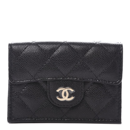 Chanel Caviar Quilted Double Flap Wallet Black 1 of 9