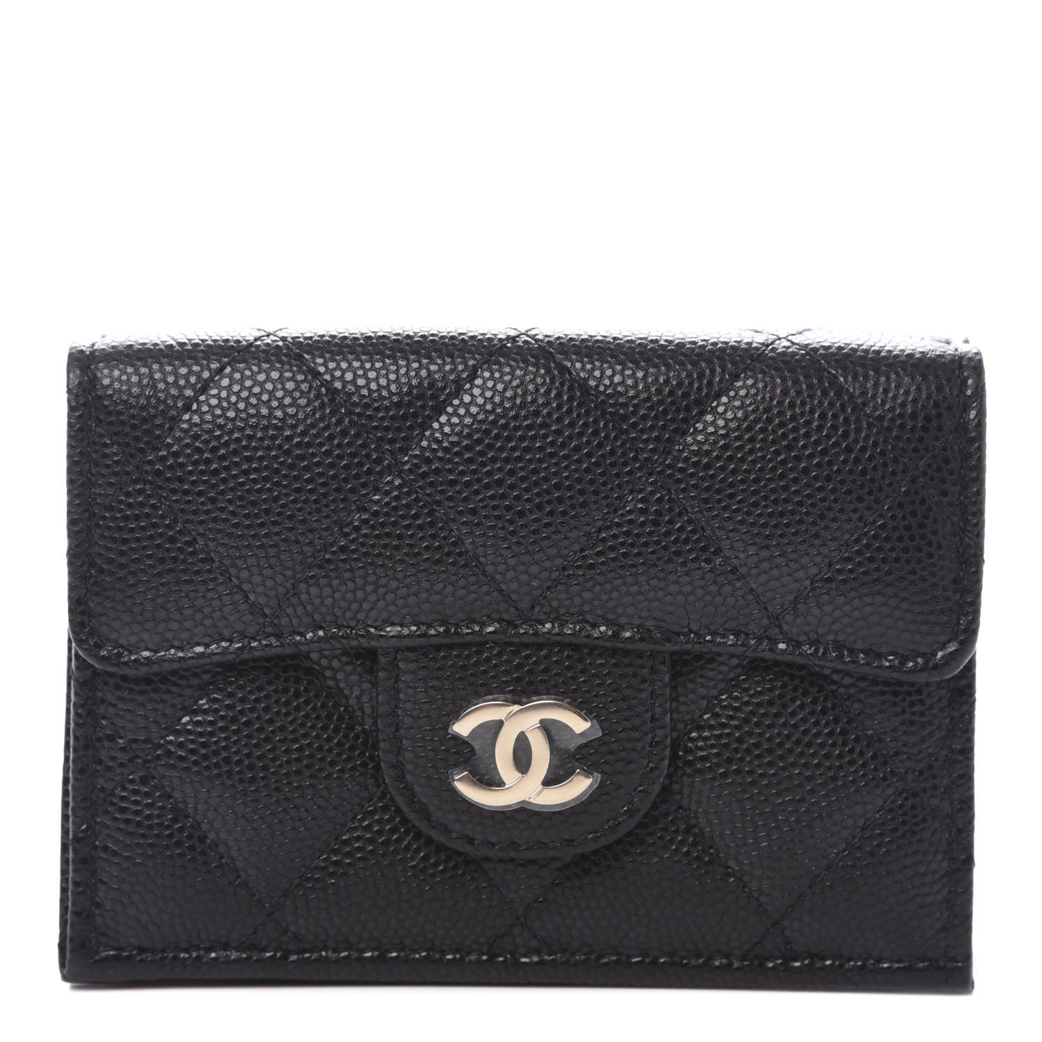 Chanel Caviar Quilted Double Flap Wallet Black 1 of 9