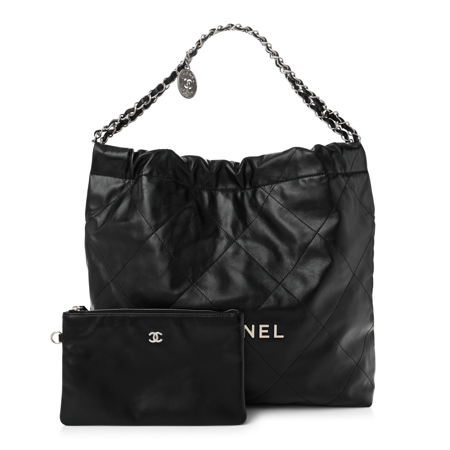 Chanel Shiny Calfskin Quilted Chanel 22 Black 3 of 11