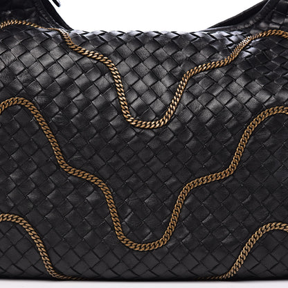 Bottega Veneta Nappa Intrecciato Medium Veneta Chain Hobo Black 12 of 12
