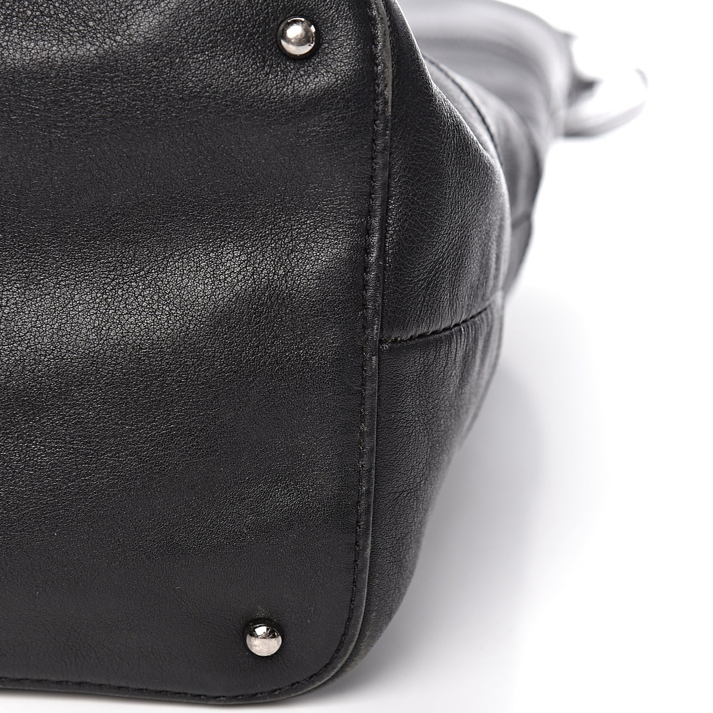 Calfskin Square Stitched Tassel Bag Black