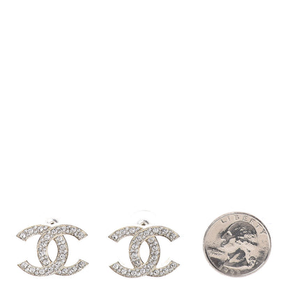 Chanel Crystal CC Rockin Summer Stud Earrings Gold 2 of 5