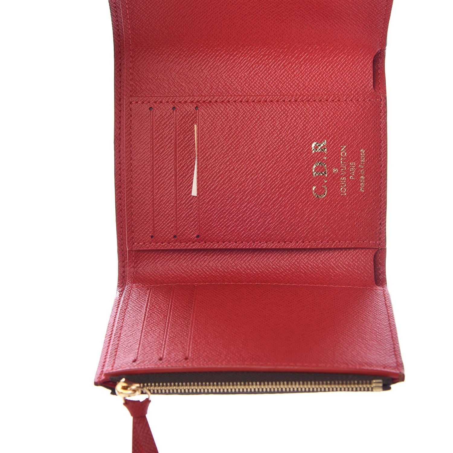 Louis Vuitton Damier Ebene Victorine Wallet Red 5 of 9