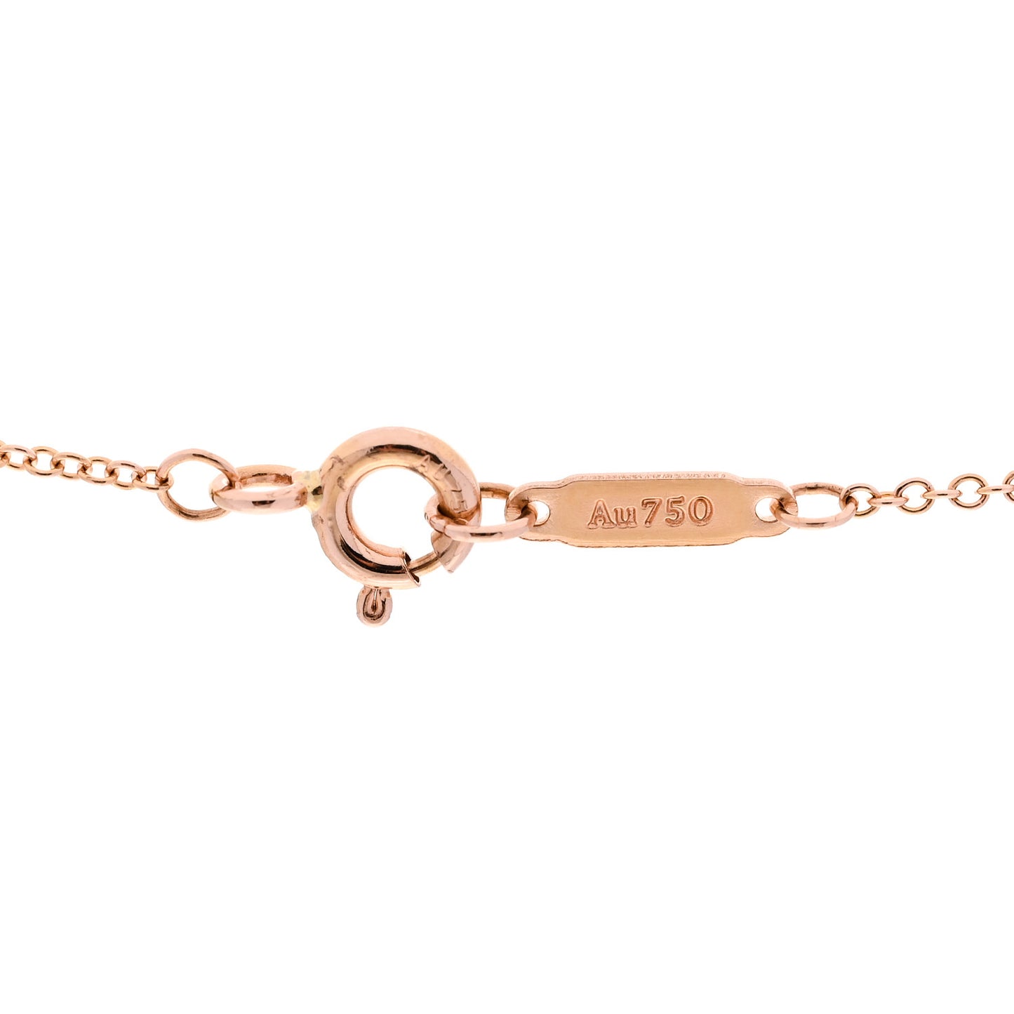 18K Rose Gold Diamond Fleur De Lis Key Pendant Necklace