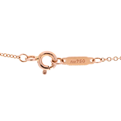 Tiffany 18K Rose Gold Diamond Fleur De Lis Key Pendant Necklace 5 of 7