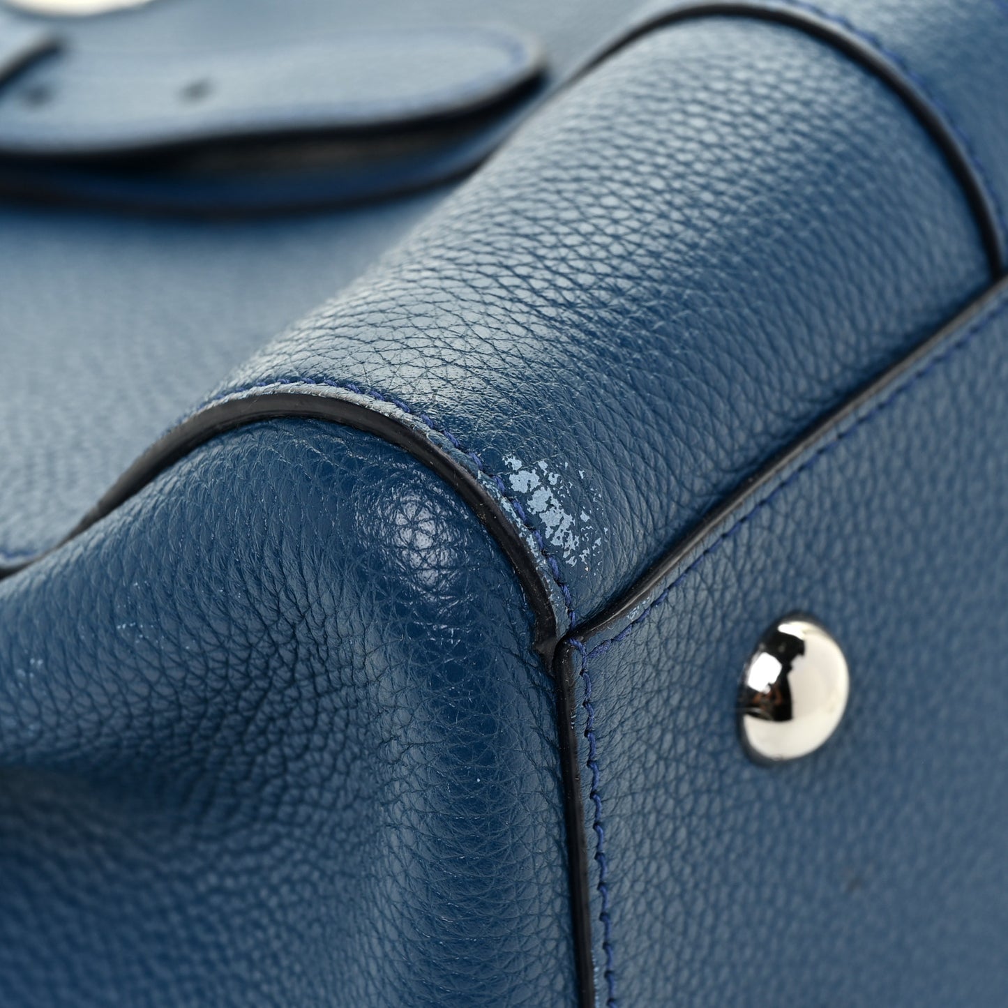 Small Classic Grain Calfskin Bayswater Double Zip Tote Blue