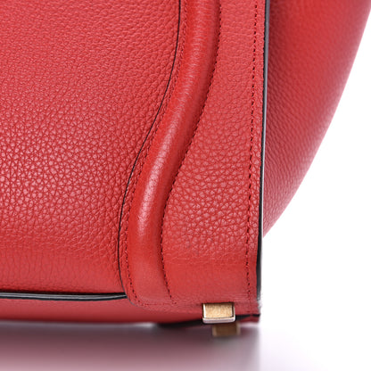 Celine Drummed Calfskin Micro Luggage Red 11 of 11