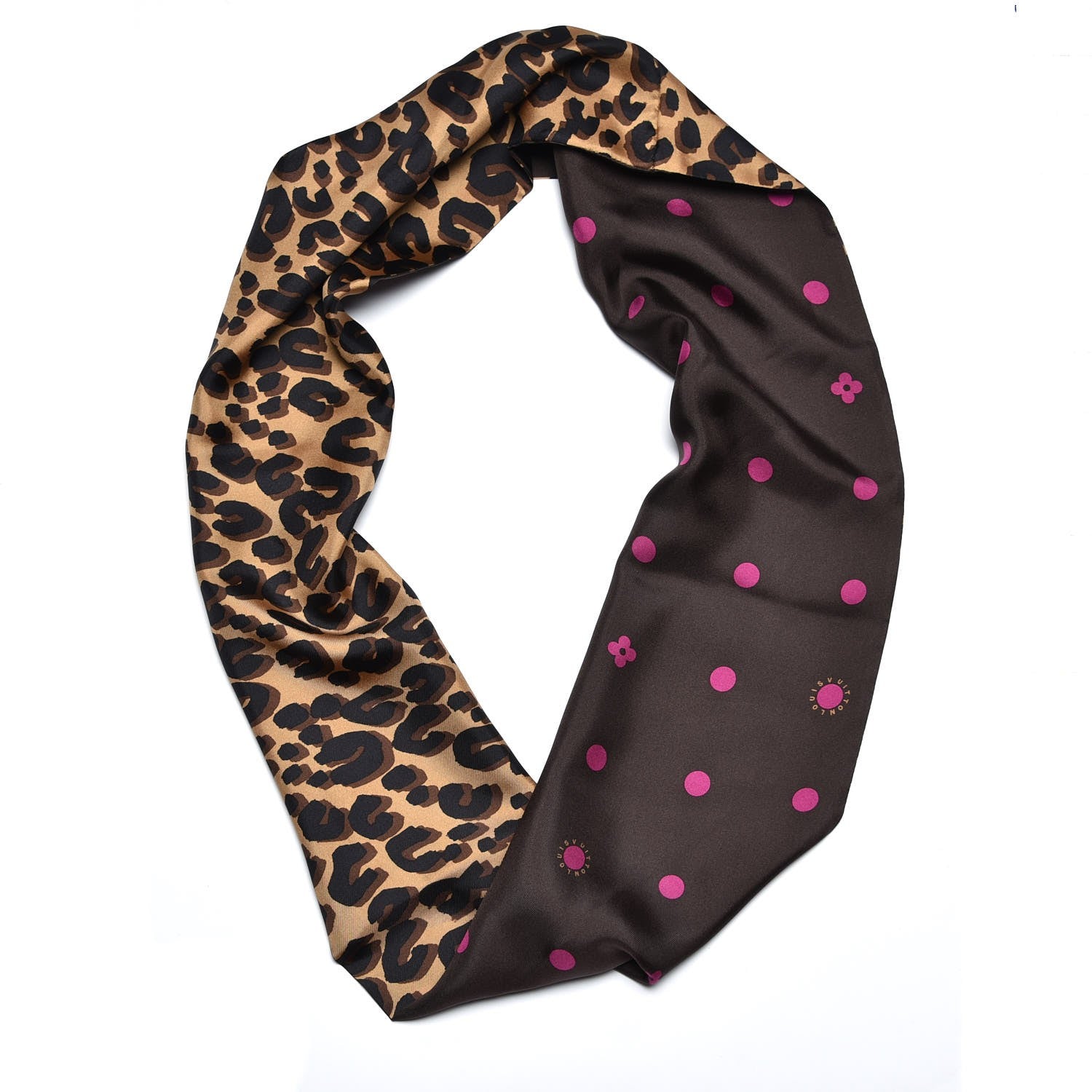 Louis Vuitton Silk Leopard Snood Scarf 4 of 4