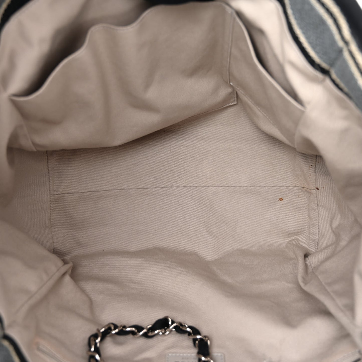 Striped Canvas Medium Deauville Tote Black