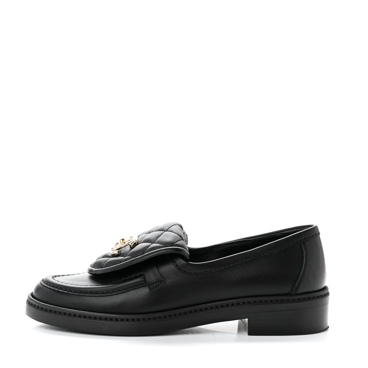 Lambskin Quilted CC Turnlock Loafers 36 Black