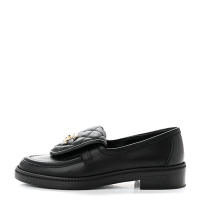 Chanel Lambskin Quilted CC Turnlock Loafers 36 Black 1 of 8