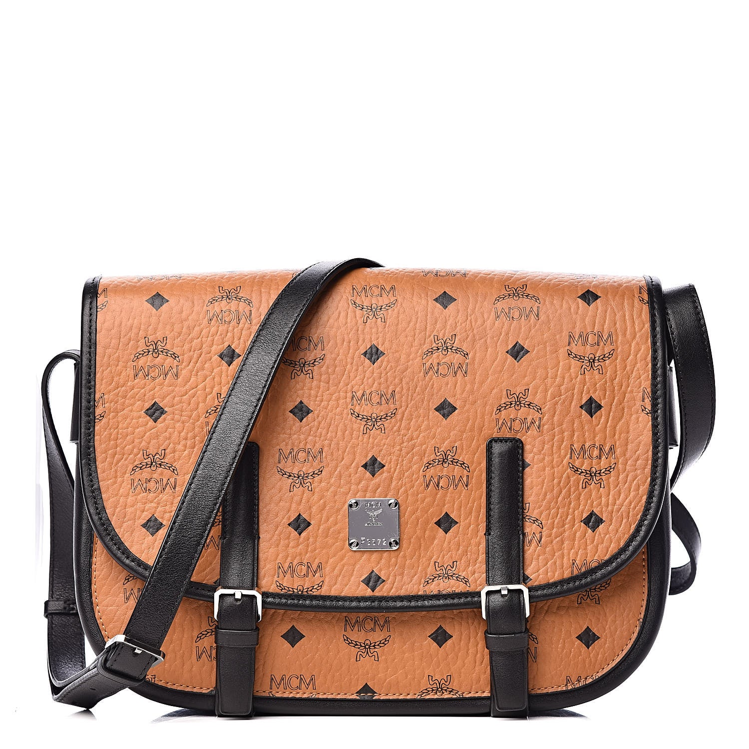MCM Visetos Crossbody Flap Messenger Cognac 1 of 9