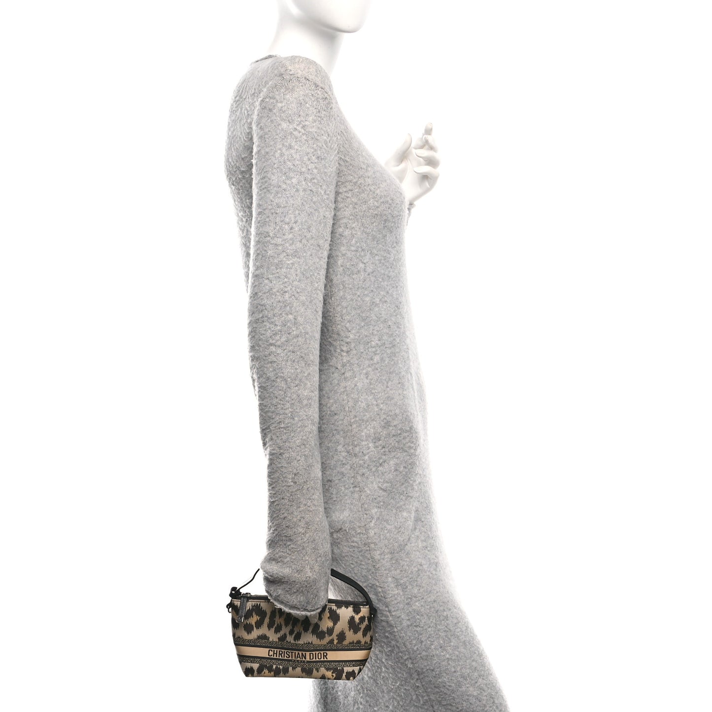 Canvas Mizza Embroidered Leopard DiorTravel Nomad Pouch Beige