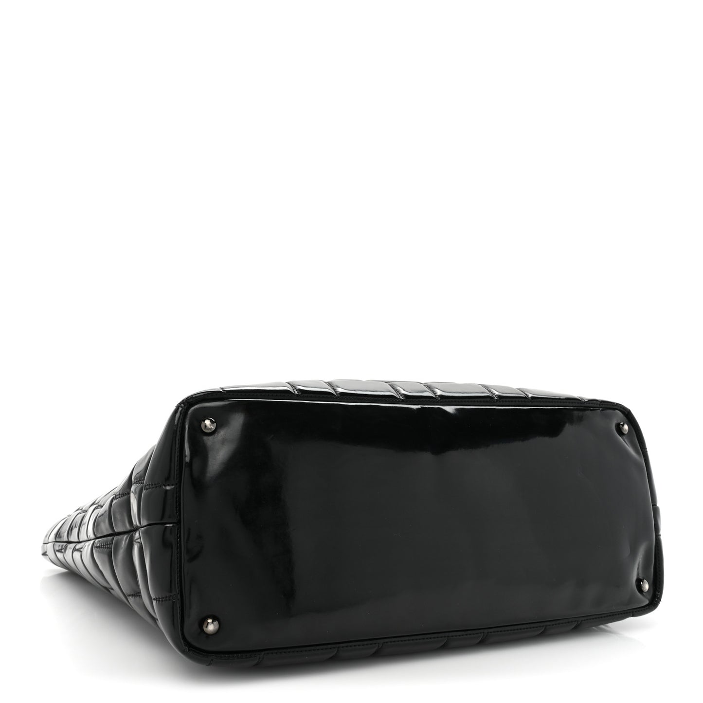 Vinyl Quilted Frozen Shopping Tote Black