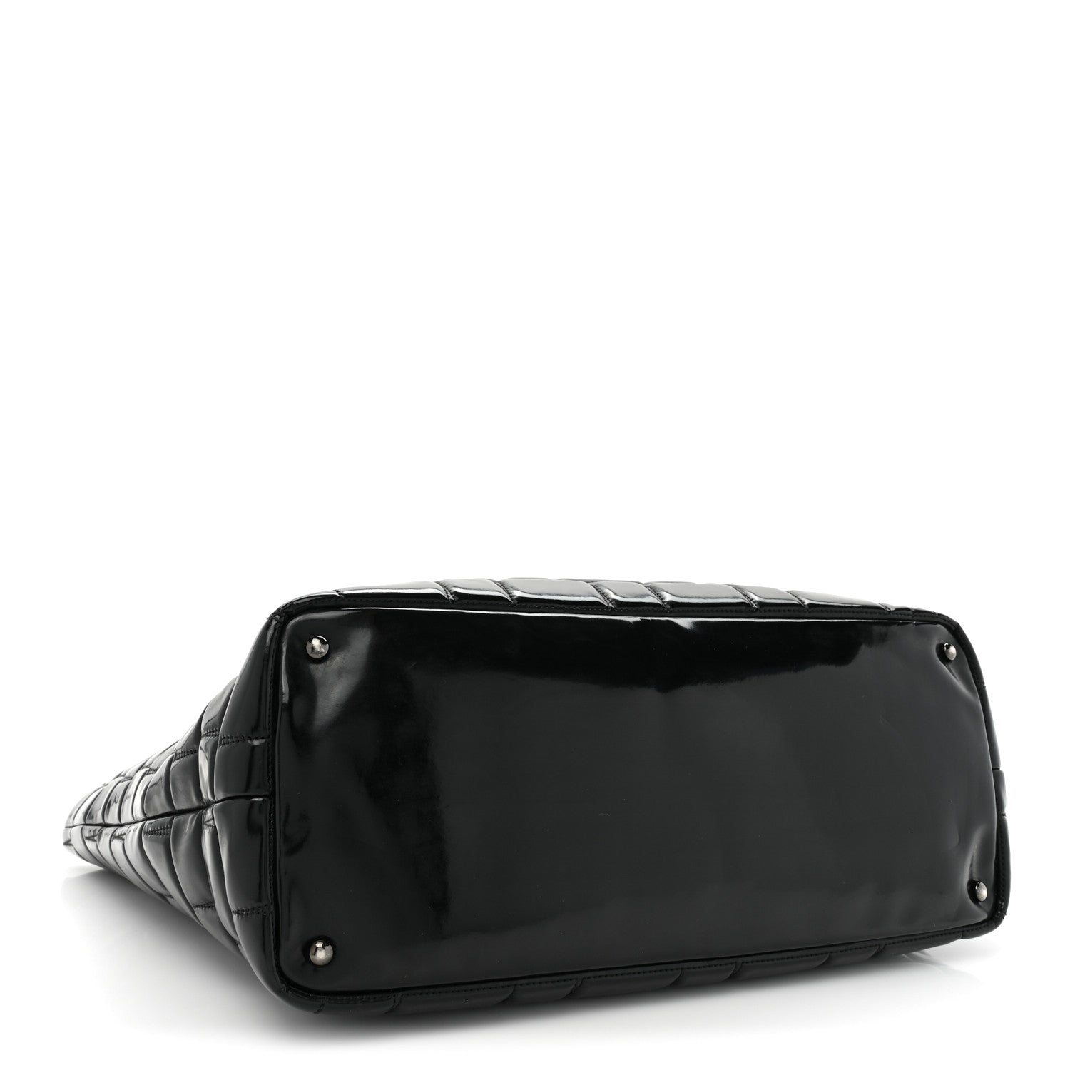 Chanel Vinyl Quilted Frozen Shopping Tote Black 4 of 14