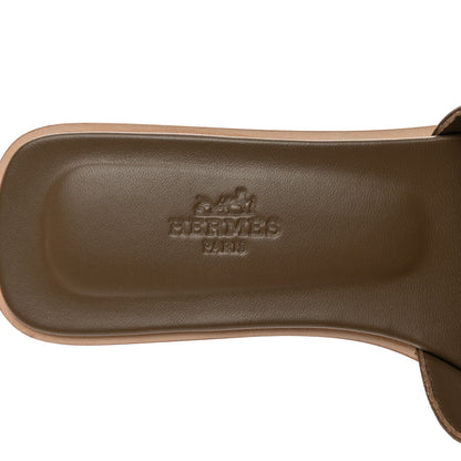 Hermes Epsom Oran Sandals 37 Etoupe 7 of 9