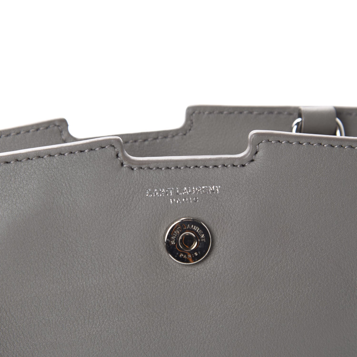 Saint Laurent Calfskin Monogram Toy Cabas Oyster Grey 8 of 11