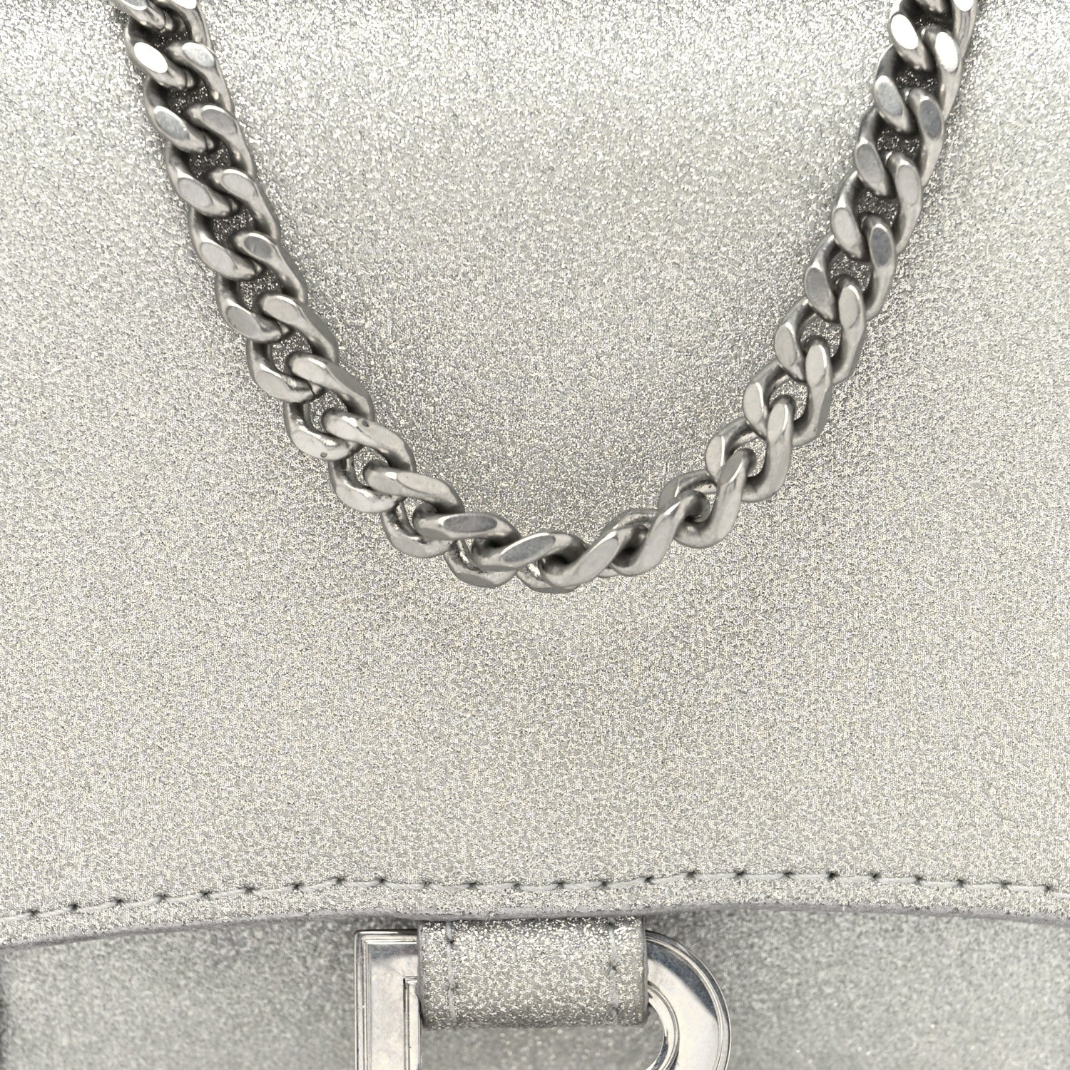 Balenciaga Sparkling Fabric XS Hourglass Wallet On Chain Silver 6 of 10