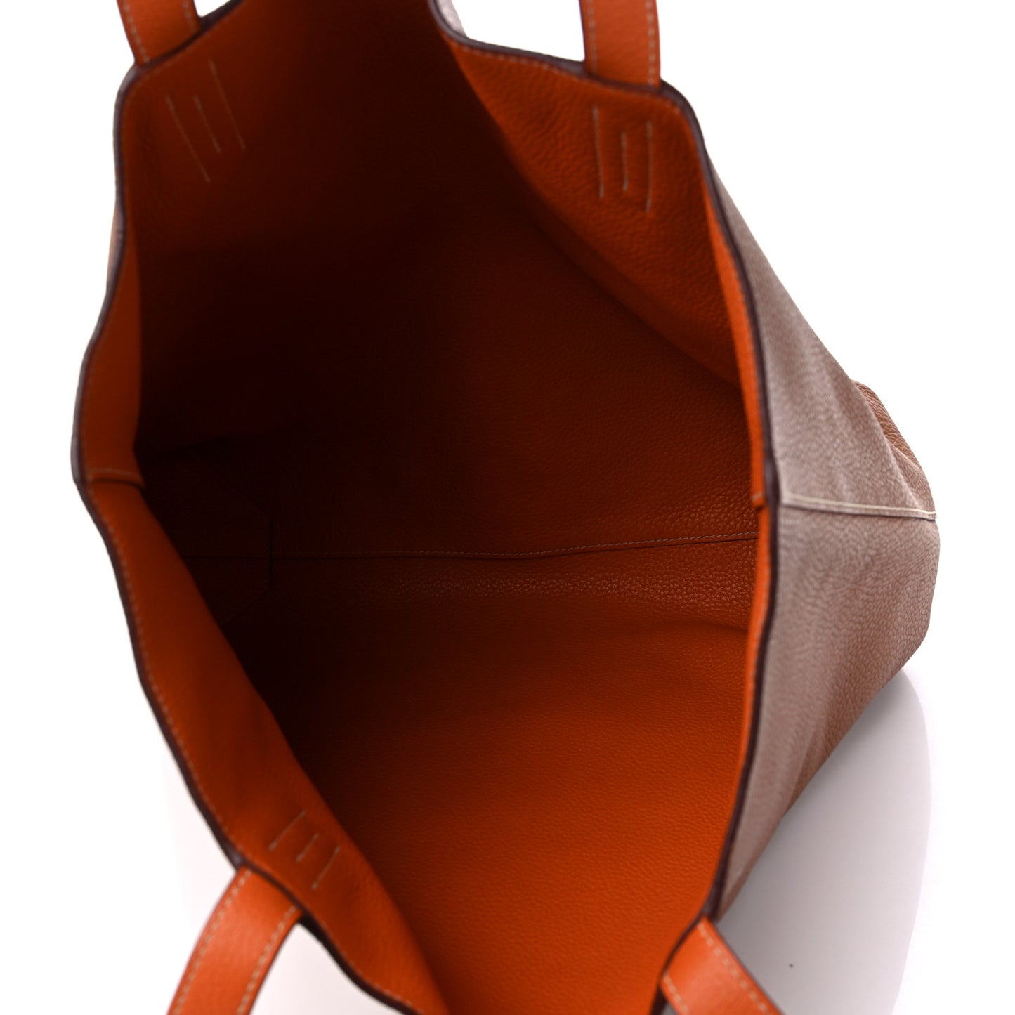 Taurillon Clemence Double Sens 45 Reversible Tote Orange Gold