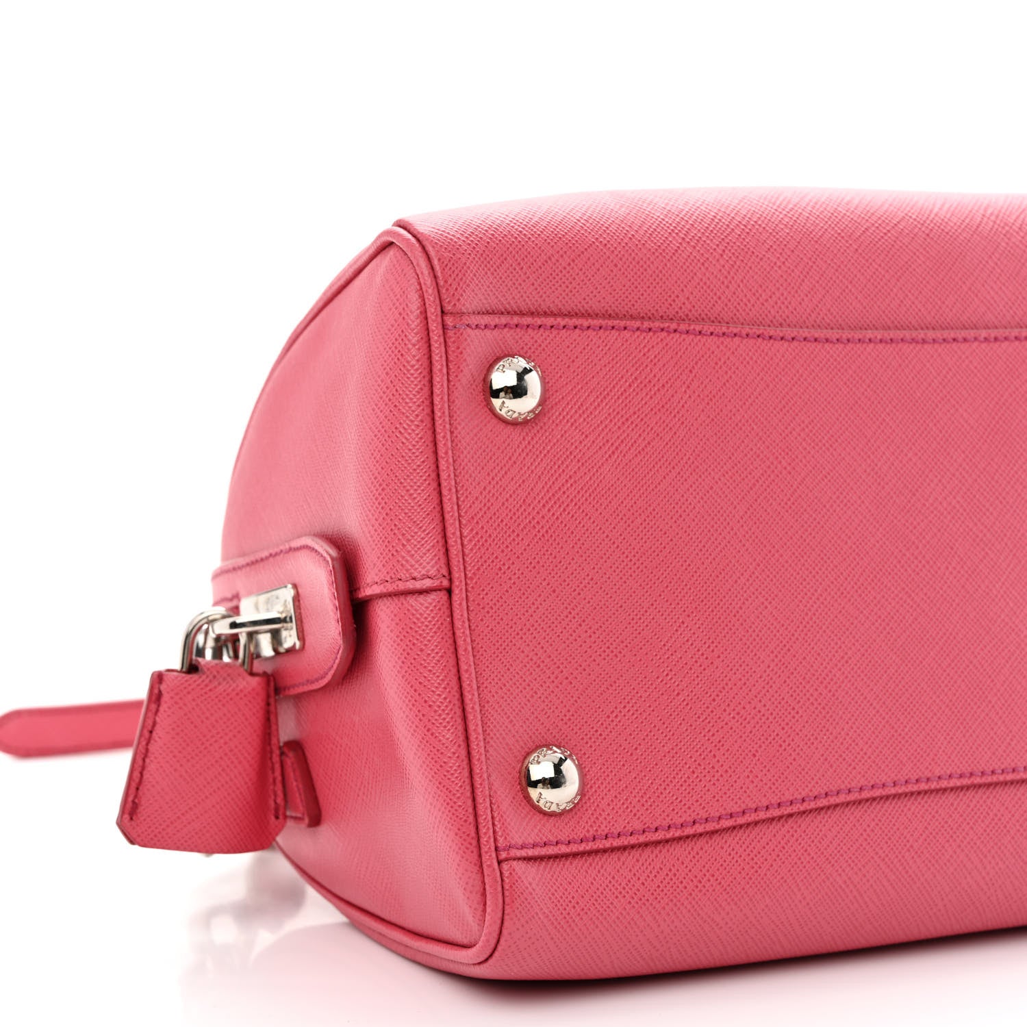 Prada Saffiano Lux Convertible Bowler Peonia 10 of 13