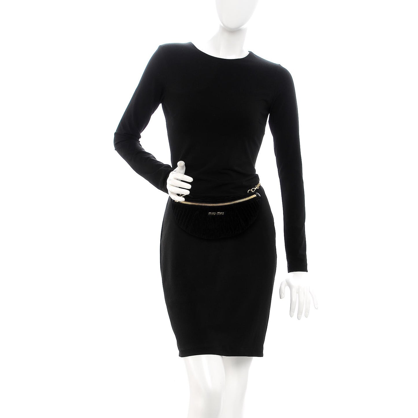 Velvet Matelasse Belt Bag Nero Black
